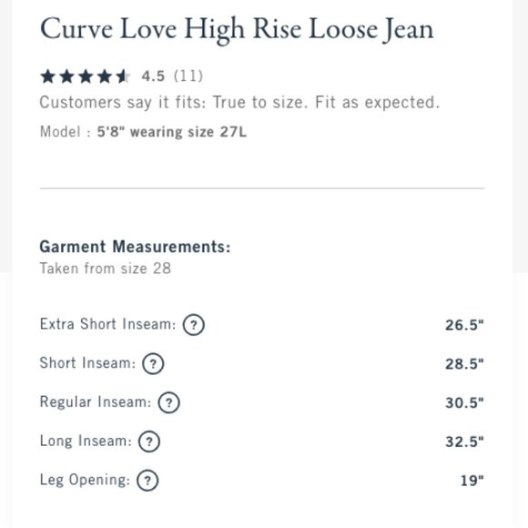 Curve Love High Rise Loose Jean - in Medium, size 33 short / 16 - Picture 9 of 9
